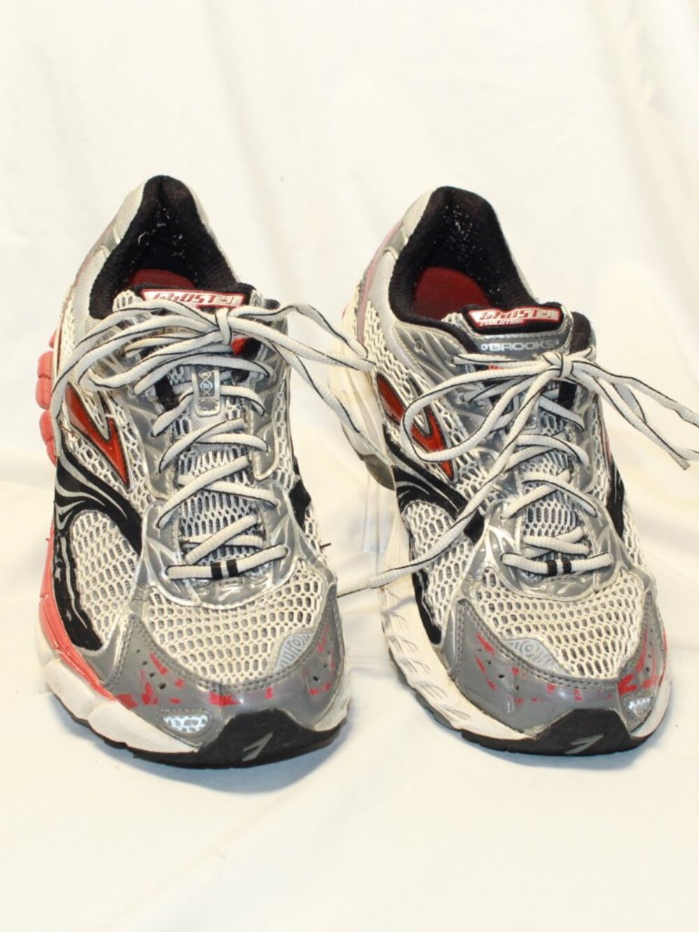 Brooks Size 12D Silver Red Ghost 4 Evolution DNA Mogo Men Running Shoes